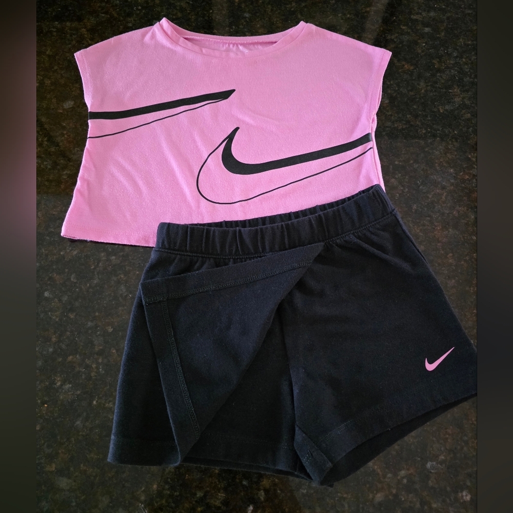 Nike Pink Top and Black Skory Set